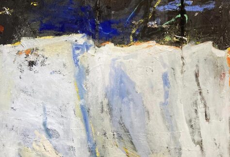 Glacier Oil and collaged canvas 46 x 60 Matt Higgins