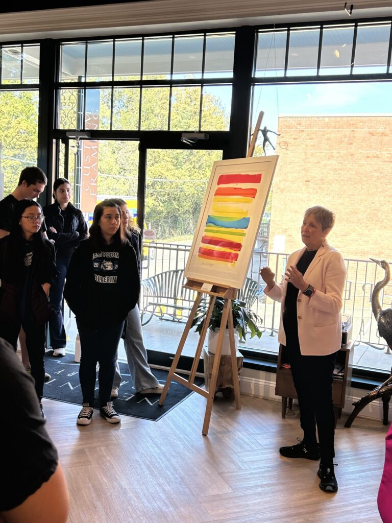 West Potomac High School art students visited Nepenthe Gallery and heard from artists Marsha and Melissa Staiger.