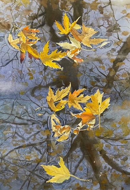 Floating Leaves Artwork by Margitta