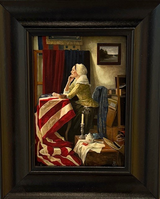 Patriotic art titled Flagmaker by Pamela Patrick White