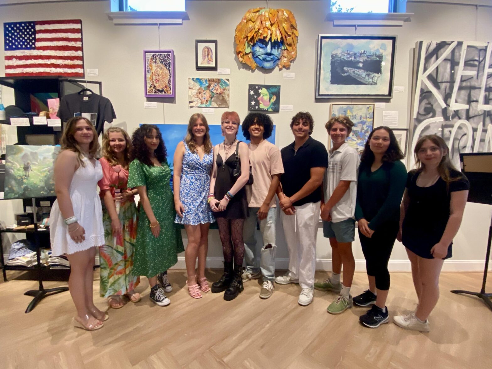Group photo of student artists featured in the 2024 Student Art Anthology